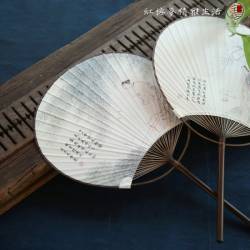 《紅樓夢》團扇二種--〈黛玉葬花〉、〈寶釵撲蝶〉